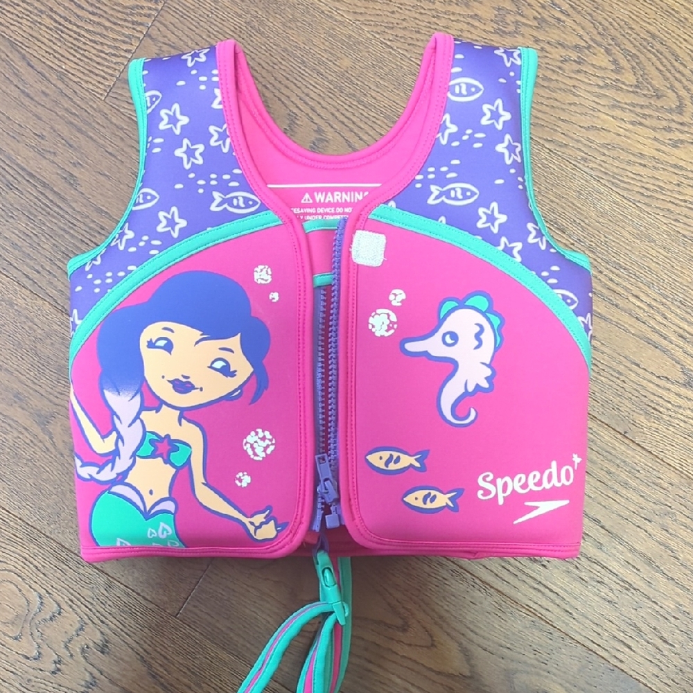 Speedo Kids Swim Vest - Pink and Purple with Aqua Accents